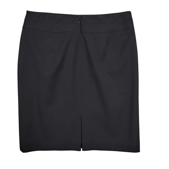 Tahari Levine Pinstripe Pencil Skirt Size 12 Black Fully Lined Career Style - Picture 5 of 7